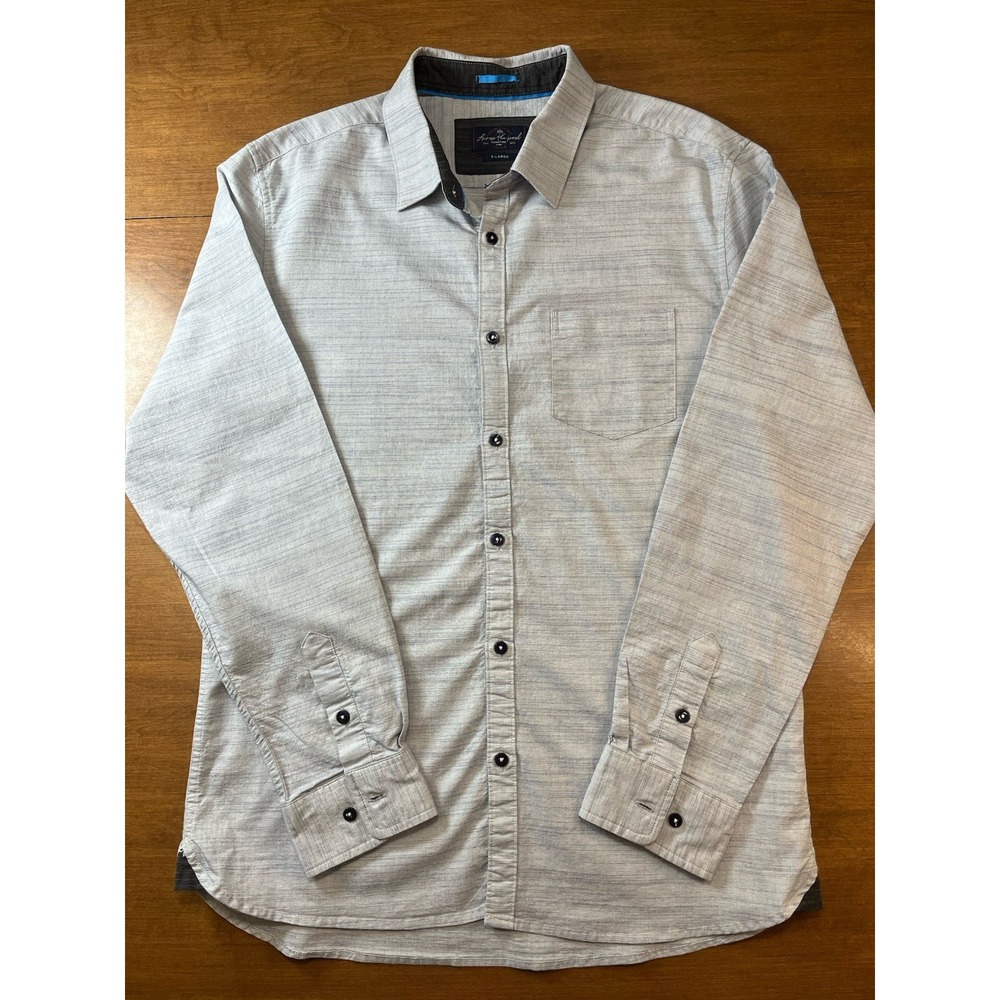 Across the Pond Men's Long Sleeve‎ Shirt Size XL Signature Line Blue Heather